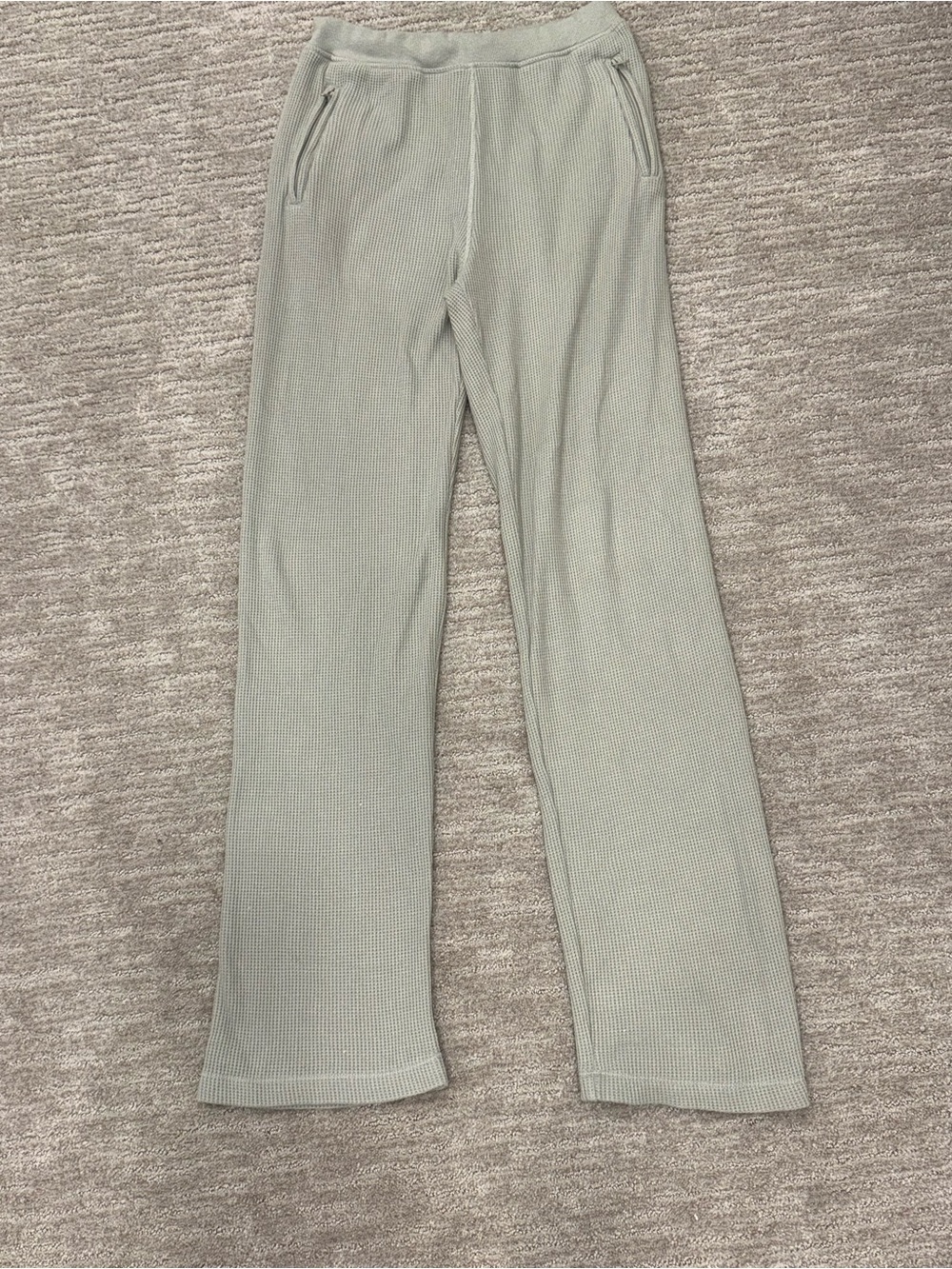 SKIMS Light Sage Waffle Loose Pants